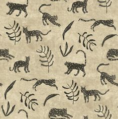 an image of cats and leaves on a beige background