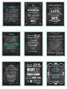 chalkboard art printables with bible verses on them