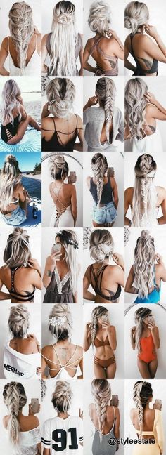 Somente a cor Braids Blonde, Easy Trendy Hairstyles, Ig Model, Hairstyles Korean, Plaits Hairstyles, Shorthair Hairstyles, Trendy Hairstyle, Hairstyles Braids, Hair Tutorials