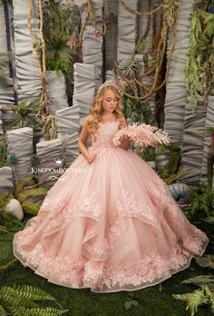 "Gorgeous pink and ivory flower girl dress with multilayered skirt, lace corset with lacing and buttons. Specially designed of unique girls dress pattern for your chic special occasions, wedding, birthday, first communion, pageant, bridesmaid party, Christmas. Item material: upper layer of the skirt - tulle with lace applique middle layer of the skirt - tulle lower layer of the skirt - taffeta corset - satin, lace Item colors: Pink with pink lace Pink with ivory lace Size: 12m-2-3-4-5-6-7-8-9-10 Kingdom Boutique, Gray Flower Girl, Girls Ball Gown, Wedding Party Bridesmaid, Pink Flower Girl Dresses, Princess Flower Girl Dresses, Ivory Flower Girl, Ivory Flower Girl Dresses, Tulle Flower Girl