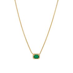 14K Gold Emerald Weight : 0.94 Carat Diamond Weight: 0.07 Carat Length : 7/16" Width : 5/16" Total Length : 16"-17"-18" Adjustable Fastening : Lobster Clasp Jewelry King, Emerald Necklace, Looks Chic, Lobster Clasp, Arrow Necklace, Vintage Jewelry, Emerald, Jewelry Accessories, Necklaces