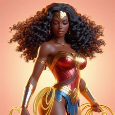 an image of a woman dressed in wonder costume with curly hair and gold hoop earrings