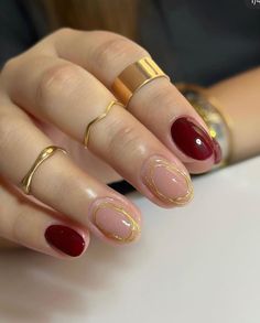 Nails 2024 Red, Gelish Inspo, Subtle Nails, Gelish Nails, Simple Gel Nails, Minimal Nails