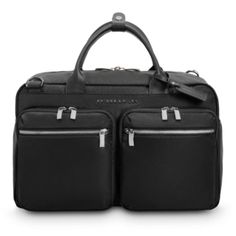 a black briefcase with two compartments