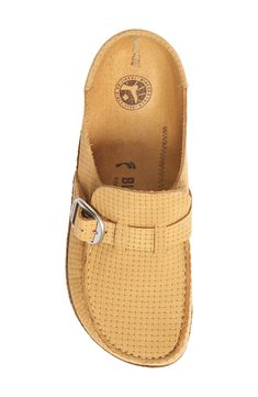 This moccasin-style clog features Birkenstock's legendary cork-latex footbed that mimics the contours of your foot for excellent comfort. The deep heel cup cradles the foot and keeps it properly positioned, while longitudinal arch support enhances stability. Style Name:Birkenstock Buckley Clog (Women). Style Number: 5683179. Available in stores. Suede Closed Toe Clogs With Arch Support, Slip-on Clogs With Cork-bed Midsoles And Round Toe, Round Toe Clogs With Cork-bed Midsoles And Slip-on Fit, Cork Clogs With Cushioned Footbed, Slip-on, Cork Clogs With Cushioned Footbed, Round Toe Clogs With Removable Insole, Cork Clogs With Removable Insole And Round Toe, Cork Clogs With Removable Insole, Cork Clogs With Removable Insole, Slip-on