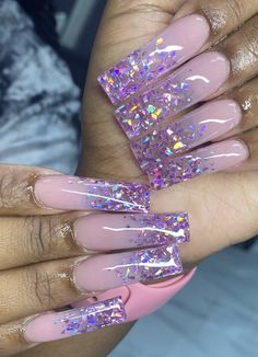 Spring Nails Encapsulated, Purple Encapsulated Nails, Pixie Crystal Nail Designs, Pixie Crystal Nails, Clawed Beauty, Interesting Nails, Nails Tech, Strawberry Nail, Princess Nails