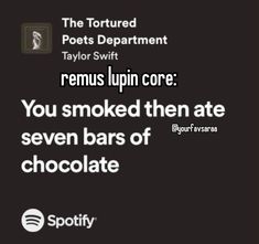 the text reads, you smoked them at seven bars of chocolate and they are not allowed to