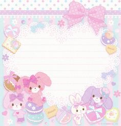 Birthday Coquette, Sea Seal, Memo Pad Design, Sweet Aesthetic, Hello Kitty Printables, Aesthetic Birthday, Note Writing Paper, Character Profiles, Memo Paper