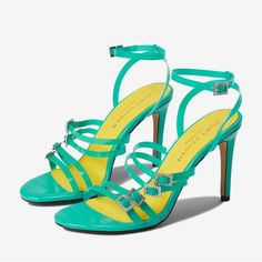 Kurt Geiger Vinyl Turquoise Ankle Strap Sandals With Rhinestone Embellishments On The Buckles. Adjustable Straps With Stiletto Heel Silhouette. Synthetic Upper And Insole. Nwt No Box Size Eu 40 Us 10 4 Heel Chic Turquoise Sandals For Summer, Turquoise Open Toe Sandals For Party, Summer Party Turquoise Heels, Summer Turquoise Ankle Strap Heels, Turquoise Ankle Strap Heels For Summer, Turquoise Ankle Strap Heels For Party, Turquoise Heels For Party, Kurt Geiger Shoes, Sequin Sandals