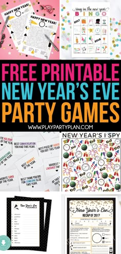 new year's eve party games with free printables