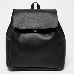 Nwt Black Small Backpack Purse Chic School Backpack With Detachable Strap, Chic Backpack With Hasp Closure, Black Back To School Satchel, Everyday Black Backpack With Hasp Closure, Casual Everyday Backpack With Hasp Closure, Casual Black Backpack With Detachable Strap, Chic Black Backpack For Daily Use, Chic Black Standard Backpack, Chic School Backpack