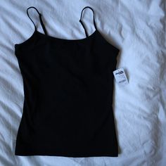 Adjustable Straps Built In Bra Support Never Worn Black Basic Camisole For Spring, Basic Black Camisole For Spring, Bra Support, Tops Black, Black Tank Top, Support Bras, Black Tank, Black Tank Tops, Charlotte Russe