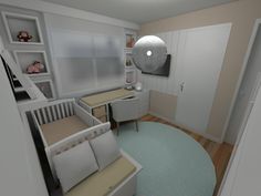 a baby's room is shown in this image