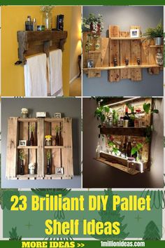 23 Brilliant DIY Pallet Shelf Ideas Pallet Shelf Diy Wall, Shelf From Pallet Wood, Easy Storage Shelves Diy, Pallet Shelving Ideas, Best Pallet Ideas, Waste Wood Ideas, Pallet Shelves Diy Wall Shelves, Pallet On Wall, Large Pallet Ideas