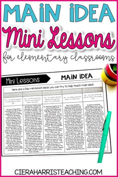 the main idea for mini lessons is to teach