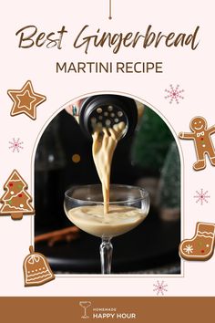 There's nothing like a creamy and delicious Gingerbread Martini to put you in the holiday spirit! This easy, four ingredient cocktail, made with homemade gingerbread syrup, is sure to be a hit at your next Christmas party. Gingerbread Martini Recipe, Easy Christmas Cocktail, Gingerbread Martini, Martini Recipes Easy, Christmas Mocktails, Christmas Cocktails Easy, Vodka Cocktails Easy, Christmas Martini