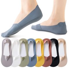 PRICES MAY VARY. The bottom of this socks have good elasticity,this no show socks for women US shoes size 5-9. You will receive 8pairs Black women invisible hidden socks,top material 95% Nylon and 5% Spandex,bottom 95% cotton 5% Spandex. This socks will give a barefoot appearance with comfort of a sock, completely invisible when wearing shoes,suitable for women's white shoes, leather shoes, canvas shoes, peas shoes, sports shoes and so on. The bottom cotton keeps your feet dry and cozy, the top Foot Socks, Invisible Socks, White Shoes Women, Liner Socks, No Show Socks, Socks And Hosiery, White Shoes, Canvas Shoes, Socks Women