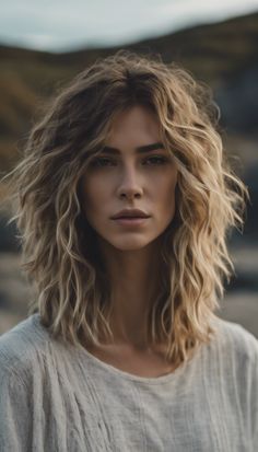 24+ Wavy Hairstyles to Get The Best Wolf Cut 17 Low Maintenance Curly Haircut, Wolf Cut For Wavy Hair, Wavy Haircuts Medium, Wavy Wolf Cut, Wavy Layered Hair, Bangs Wavy Hair, Hair Contouring, Medium Layered, Wavy Haircuts