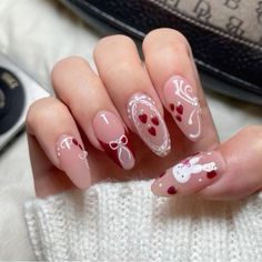 Nails Strawberry, Fake Nails Designs, Hello Nails, Casual Nails, Blush Nails, Pretty Gel Nails, Cute Gel Nails, Soft Nails, Kawaii Nails