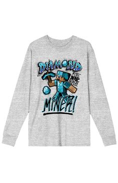 Online Only! Unlock your creative side with the new Minecraft Diamond Miner Long Sleeve T-Shirt. This tee features a crew neckline, long sleeves, a standard fit, a heather gray fabrication, and a custom graphic printed on the front.


	Crew neckline
	Long sleeves
	Standard fit
	Front graphic
	Polyester cotton fabrication
	Machine washable Minecraft Shirt, Minecraft Shirts, Minecraft Diamond, Shop Minecraft, Pacsun Mens, Long Sleeve Graphic Tee, Mens Workout Shirts, Mens Thermals, Compression Shirt