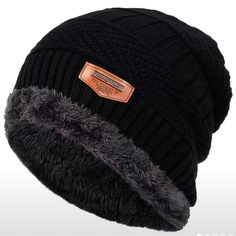 Brand New Black Winter Beanie Hat, Black Beanie Winter Hat, Black Beanie For Winter, Black Hats For Winter Cold Weather, Black Hats For Cold Weather And Winter, Black Hats For Cold Weather In Winter, Black Knitted Beanie For Winter, Black Winter Hats For Cold Weather, Black Winter Beanie One Size Fits Most