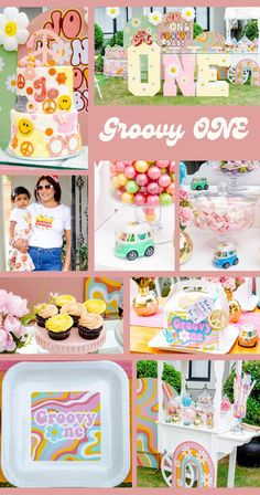 a collage of photos with the words grooy one on it and images of cupcakes