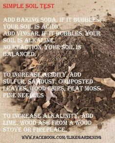 a pile of dirt with the words simple soil test written below it and an image of a pile of dirt