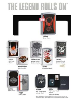 an advertisement for the new harley davidson lighters