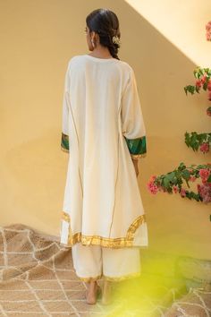 Buy Ivory Organic Cotton Hand Embroidered Patch Zoran Kurta And Pant Set For Women by Priyanka Raajiv Online at Aza Fashions. Cream Cotton Anarkali Set, Anarkali Cotton Kurta In Cream, Cream Cotton Anarkali Kurta, Cream Anarkali Cotton Kurta, Cream Cotton Kurta With Embroidered Border, Beige Cotton Kurta With Embroidered Border, Beige Cotton Kurta With Dabka Embroidery, Beige Cotton Kurta With Dabka Detailing, Beige Cotton Kurta With Dabka