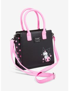 Loungefly Sanrio Kuromi Satchel Bag, Loungefly Bag, Pink Skull, Pink Hello Kitty, Sanrio Kuromi, Hello Kitty Items, Purse Crossbody, Satchel Purse, Skull Print, Cute Bags