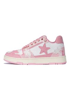 Retro Star Sneakers - PSYLOS 1 Pink Skateboard, Candy Brown, Skateboard Fashion, Y2k Star, Sporty Shoes, Purple Candy, Denim Sneakers, Rose Shoes, Punk Inspiration