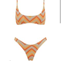 Triangl Maci Style Bikini. Pattern Name: Sailere. Size M Top And Large Bottoms. Comes With Gold Neoprene Clutch. Nwt. Yellow Seamless Swimwear For Beach Season, Yellow Seamless Swimwear For Poolside, Triangl Bikinis, Orange Bathing Suit, Colorful Swimwear, Strappy Crop Top, Triangle Swimsuit, Swimsuits Outfits, Triangl Swimwear