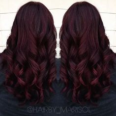 Burgundy Hair With Highlights, Pelo Color Borgoña, Pelo Color Vino, Dark Burgundy Hair, Hair Color Mahogany, Mahogany Hair, Hair Color Burgundy, Dark Red Hair, Burgundy Hair