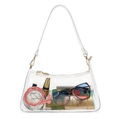 PRICES MAY VARY. Sturdy Material: LOXOMU’s clear purse made of high quality thick PVC, reinforced stitching with quality metal accessories to make the bag more durable and long lasting. Perfect Size: This clear crossbody purse measures 11.02 x 2.95 x 5.11 inches, can hold lipstick, mini wallet, a few makeup accessories and cell phone, the internal capacity can meet most of your daily storage needs. Detachable Strap:The strap of this clear bag is removable, the strap’s length is 9.45 inches and y Concert Purse, Concert Bags, Clear Stadium Bag, Clear Handbags, Stadium Bag, Clear Purses, Accessories To Make, Handbag For Women, Clear Bag