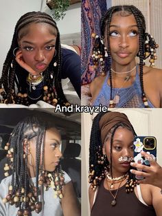 #braids Mini Braids With Beads, Hairstyle Aesthetic, Mini Braids, Black Hair Aesthetic