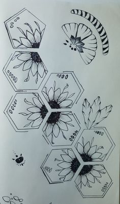 Sketch sunflower design çizim karakalem çiçek DIY küçük çizimler Sunflower Sketch Pencil, Sketchbook Ideas Drawings Sketch Books, Honeycombs Drawings, Sunflower Sketch, Sunflower Sketches, Bee Drawing, Sunflower Drawing, Easy Mandala Drawing, Pen Art Drawings