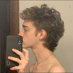 Textured Haircut Men Short, Short Mullet Haircut Men, Curly Hair Men Mullet, Skater Mullet, Permed Mullet, Soft Mullet Men, Undercut Mullet, Queer Mullet, Masc Hair