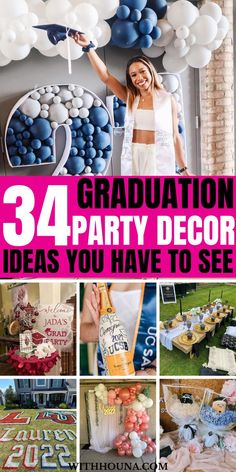 Graduation is just around the corner and if you're looking for the best graduation party decorations, look no further because we've got you covered. We've got you everything from graduation decoration ideas, diy graduation decorations, high school graduation party decorations, college graduation party decorations, elegant graduation party decorations, rose gold graduation party decorations, outdoor graduation parties decorations, and more. Graduation Decoration Ideas Diy, Graduation Party Decorations Outdoor, Rose Gold Graduation Party Decorations, Elegant Graduation Party Decorations, Graduation Party Decor Ideas, Graduation Party Decoration Ideas, Outdoor Graduation Party Decorations, Boys High School Graduation Party, Nurse Graduation Party Decorations