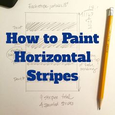 how to paint horizontal stripes on white paper with pencils and eraser next to it