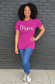 Introducing our new adorable "mama" nursing tee! It's made out of our best selling, high-quality, cotton/spandex fabric! Click, here, for the matching baby onesie. NURSING ACCESS: There is one long zipper with pulls on both sides, making it super easy to pump or nurse (for any size chest). FABRIC: 95% cotton, 5% spandex FIT: Fits true to size. MODEL:Alex is s 5'6, a size 2, and is wearing a size S.Kaye is a size 2, 5'4, and is wearing a size XS.Denita is 5'5, a size M/L (10/12) and 34 DDD/F and