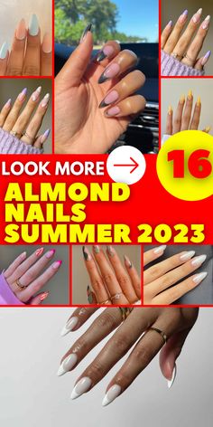 Get your nails ready for summer with the hottest trends of 2024! From vibrant neon shades and tropical designs to pastel hues and chic nail art, find the perfect summer nail ideas to make your manicure pop. Click to explore the best polishes and tools available on Amazon, read reviews, and shop your favorites. Shine bright this summer with stunning nails! 💖 #SummerNails #NailArt #2024Trends 🌸🛍️ Nails 2023 Trends Almond Shape, Nails 2023 Trends Summer Long Almond, Summer Nails 2023 Almond Shape, Almond Nails 2023 Trends, Blue Acrylic Designs, Almond Shaped Nails Designs Summer, Short Almond Nails Designs Summer, Summer Nail Ideas Almond Shape