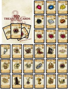 the card game has many different items for each player to choose from, including rings and pendants