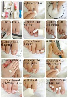 Basic Pedicure, Pedicure Tutorial, Pedicure Station, Makeup Tip, Nail Designs Tutorial, Pedicure At Home, Pedicure Manicure, Pedicures