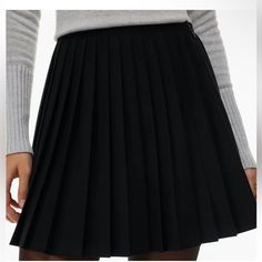 Aritzia Sunday Best Epiphany Pleated Skirt New With Tags Size: 8 Color: Black Invisible Side Zipper Hook-And-Eye Closure Content: 63% Recycled Polyester, 33% Rayon, 4% Elastane Aritzia Skirt, Epiphany, Pleated Skirt, Side Zipper, Womens Skirt, Zipper, Skirt, Tags, Women Shopping