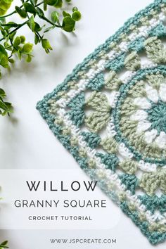 Willow Granny Square Tutorial Willow Granny Square, Granny Square Free Pattern, Crochet Frock, Frock Pattern, Granny Square Projects, Crochet Blanket Pattern, Free Crochet Patterns, How To Crochet, Blanket Pattern