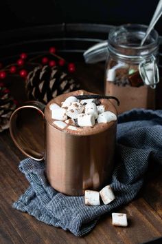 hot chocolate with marshmallows in a mug