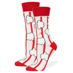 Popcorn Crew Socks Red / Medium Popcorn Socks, Adult Candy Socks, Popcorn Design, Adult Fun Socks Lowes, Socks Ideas, Going To The Movies, Playful Red Cotton Socks, Socks Style, Winter Novelty Cotton Socks