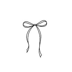 a black and white drawing of a ribbon tied in a bow on a white background