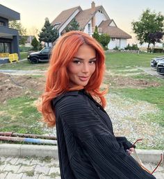 Copper Orange Hair, Ginger Copper Hair, Red Hairstyles, Postpartum Hair, Hair Color Orange, Peach Hair