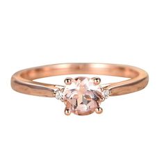 a rose cut morganite and diamond ring